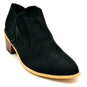 Womens Faux Leather‎ Faux Fur Lined Accent Gussets Ankle Boots EUR 41 Black New